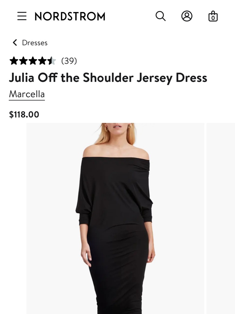 Marcella Julia Off-The-Shoulder Jersey Midi Dress - Black